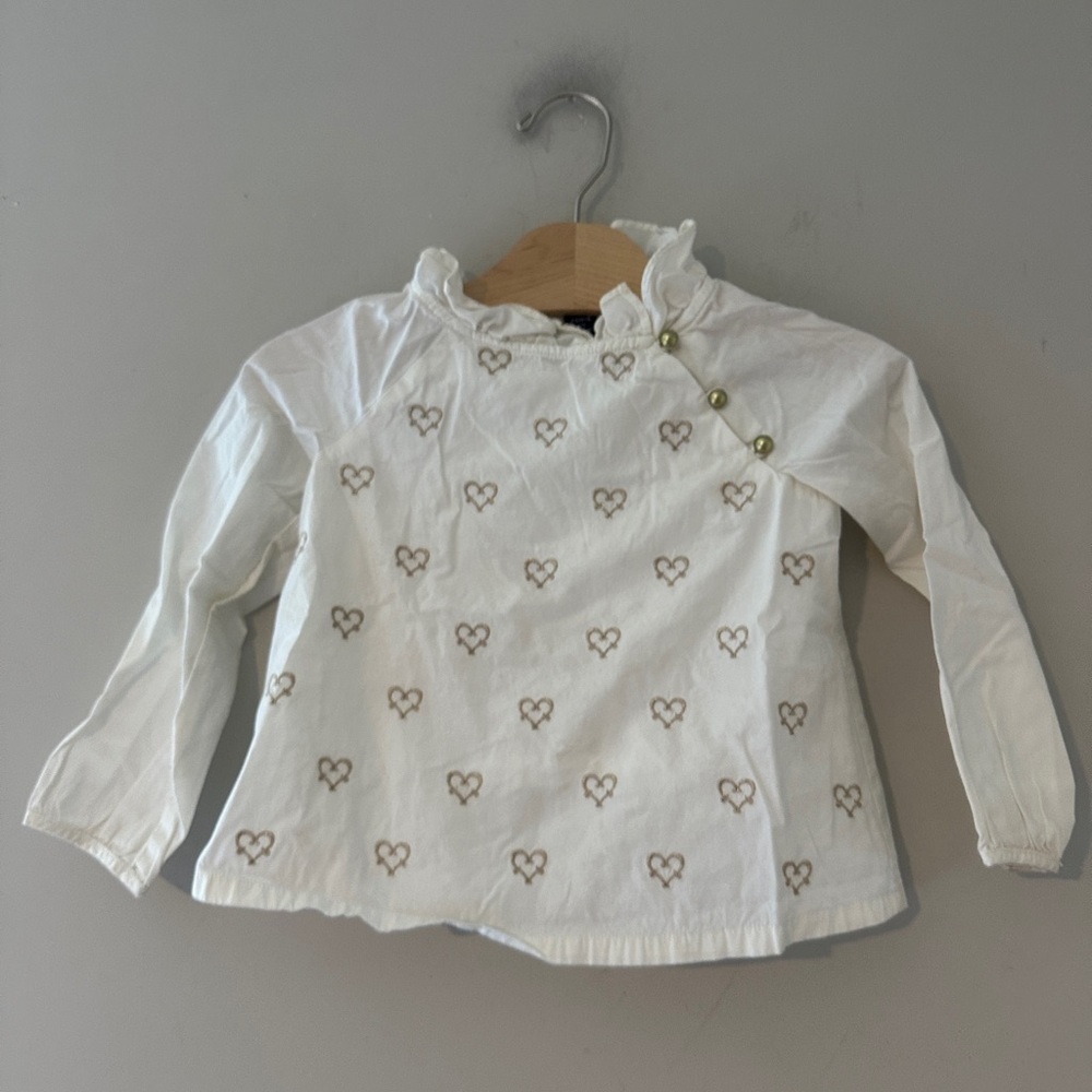 $13 ADD ON Janie and Jack blouse embroidered hearts 3Y Zara Mini Boden Baby Gap
